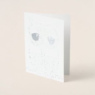 Dorée CARTE DE VOEUX FOIL ARGENTÉ Chouette Toujours Amou
