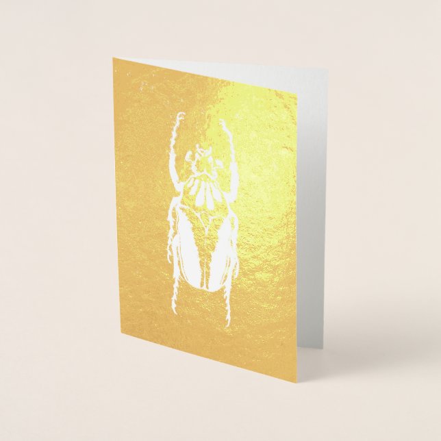 Dorée Carte de voeux Gold Foil Beetle (Devant)