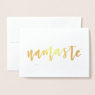 Dorée Carte de voeux Gold Foil Calligraphy Namaste