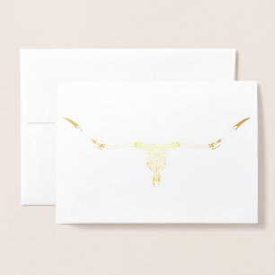 Dorée Carte de voeux Longhorn Skull Gold Foil Blank