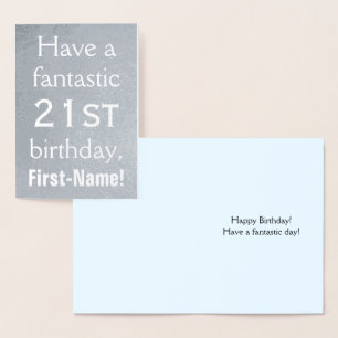 Dorée Carte de voeux minimale pour le 21e anniversaire d