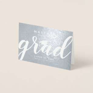 Dorée Carte de voeux simple Elegant Grad Silver Foil