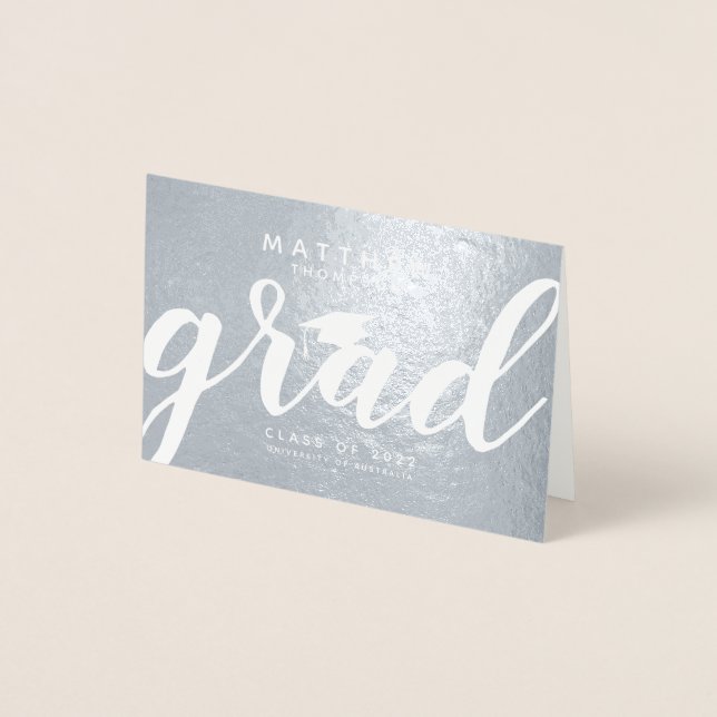 Dorée Carte de voeux simple Elegant Grad Silver Foil (Devant)