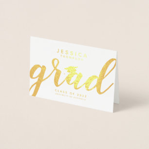 Dorée Carte de vœux simple et élégante avec feuille d'or