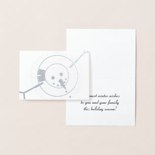 Dorée Carte de voeux Snowman pour l'hiver le plus chaud