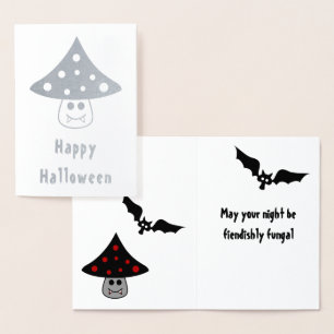 Dorée Carte d'Halloween Vampire Champignons