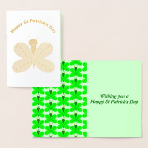 Dorée Carte d'huile à papillon de la Saint-Patrick