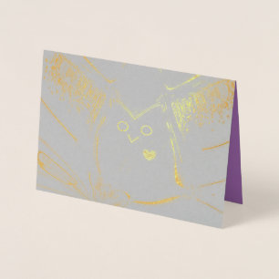Dorée Carte d'huile d'or vierge "Loving Owl" avec envelo