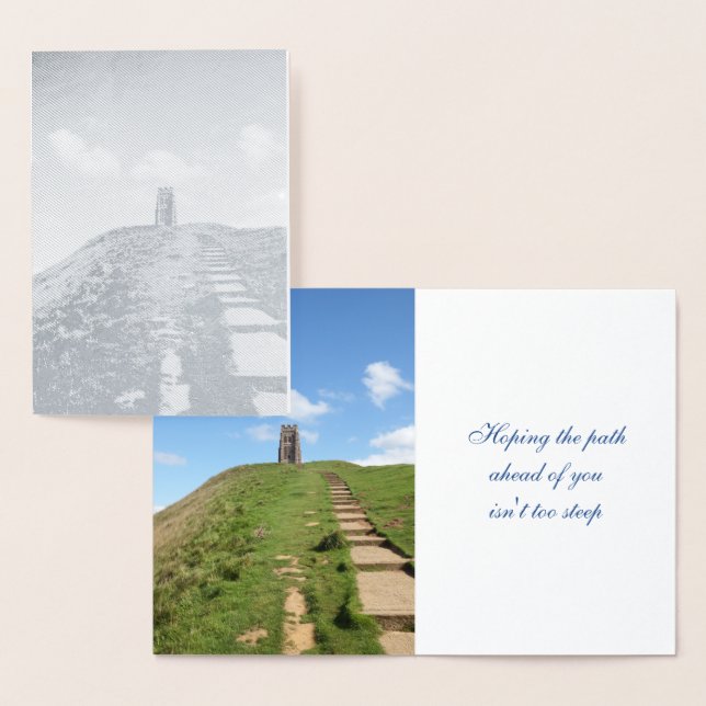Dorée Carte d'huile du chemin Tor de Glastonbury (Affichage)
