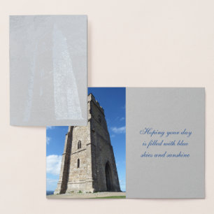 Dorée Carte d'huile Glastonbury Tor Tower