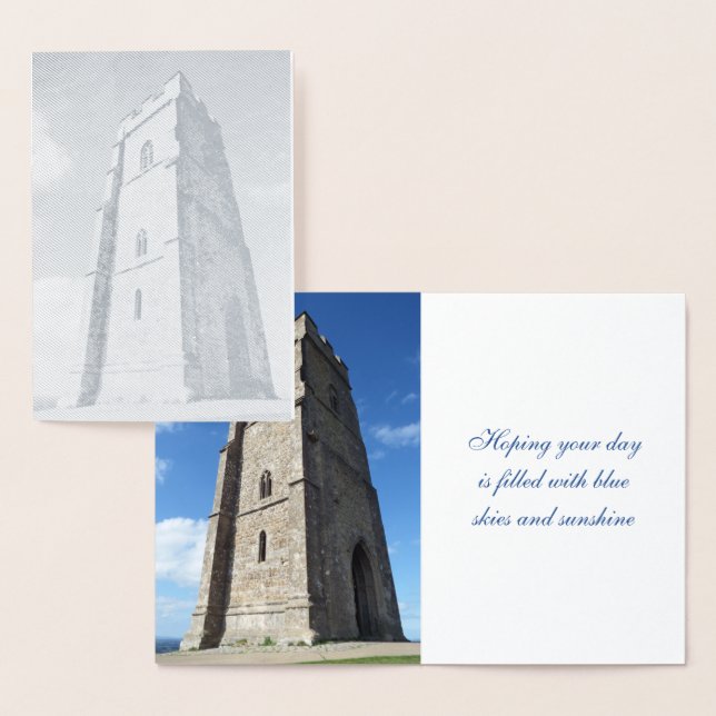 Dorée Carte d'huile Glastonbury Tor Tower (Affichage)