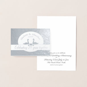 Dorée Carte d'invitation pour les 25 ans de mariage en a
