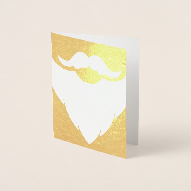 Dorée Carte d'or de barbe blanche père Noël Père Noël (Devant)