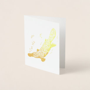 Dorée Carte d'or de l'art animal stylisé Platypus