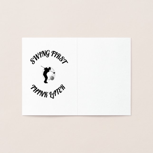 Dorée Carte drôle de golf en aluminium (Intérieur)