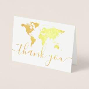 Dorée Carte du monde Merci photo