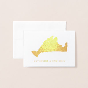 Dorée Carte du vignoble de Marthas avec des noms