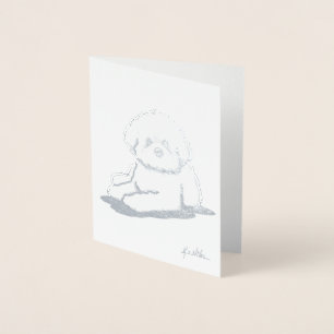 Dorée Carte en feuille d'aluminium Bichon Frise KiniArt