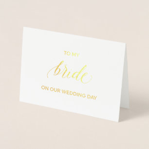Dorée Carte en feuille d'or   à ma femme le jour de notr