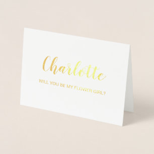 Dorée Carte en feuille d'or seras-tu ma demoiselle d'h