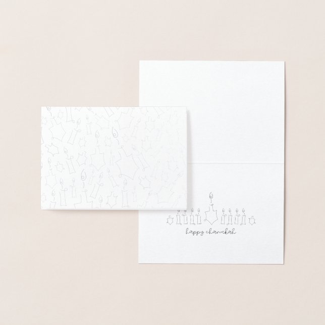 Dorée Carte en papier aluminium pour Chanukah (Affichage)