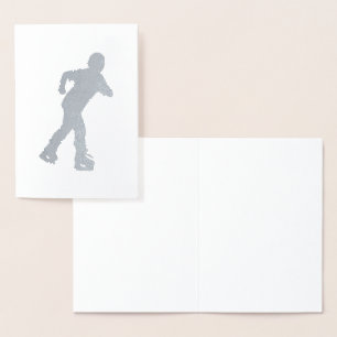 Dorée Carte enfant de patinage sur glace
