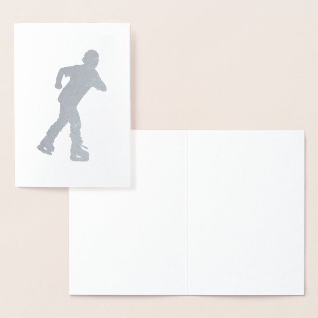Dorée Carte enfant de patinage sur glace (Affichage)