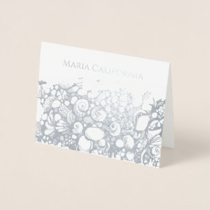 Dorée Carte Foil argent Seashing