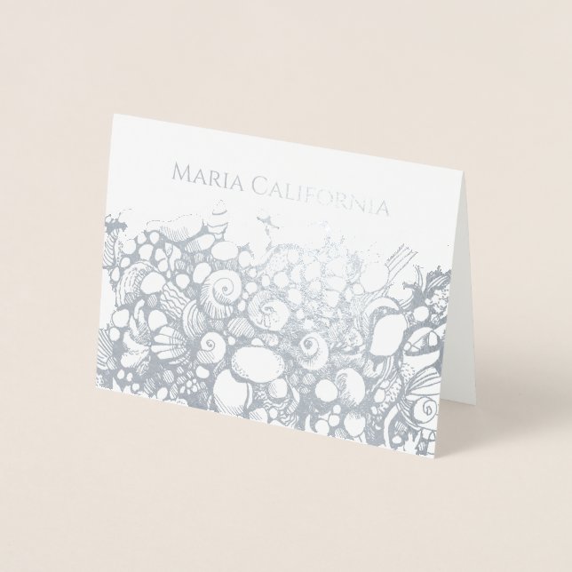 Dorée Carte Foil argent Seashing (Devant)