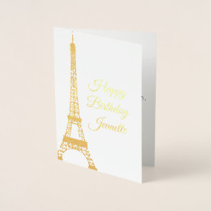 Dorée Carte Foil Birthday, Carte Happy Birthday, Paris