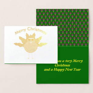 Dorée Carte Foil de la Turquie Noël mignonne