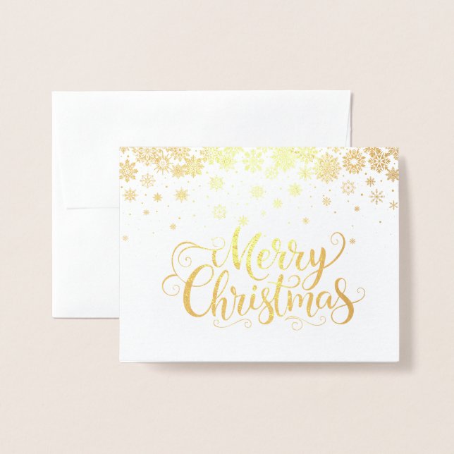 Dorée Carte Foil de Noël (Devant avec enveloppe)
