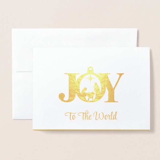 Dorée Carte Foil de Noël (Devant avec enveloppe)
