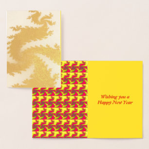 Dorée Carte Foil Dragon de Nouvel An Chinois
