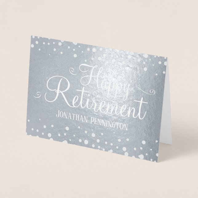 Dorée Carte Foil personnalisée de retraite heureuse (Devant)