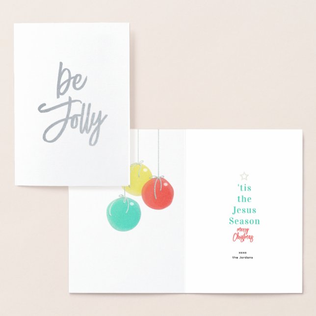 Dorée Carte Foil Sparkly Christmas Balls (Affichage)