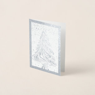 Dorée Carte Foil tourbillonnant Christmas Tree