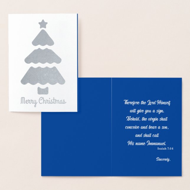 Dorée Carte Foil Verse Bible Arbre de Noël (Affichage)