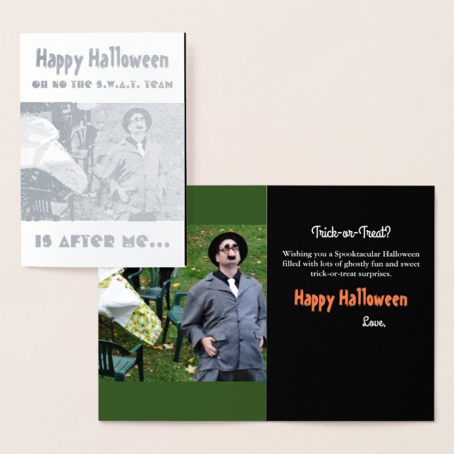 Dorée Carte Fun Big Belster Gangster Halloween Silver Fo (Affichage)