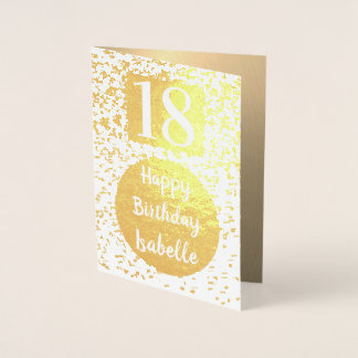Dorée Carte Gold 18e anniversaire personnalisée