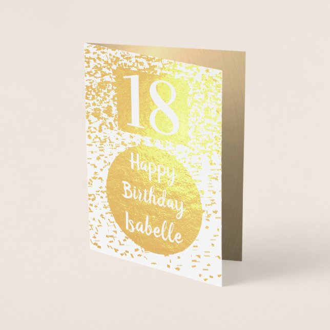 Dorée Carte Gold 18e anniversaire personnalisée (Devant)