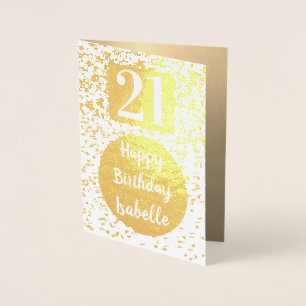 Dorée Carte Gold 21st Birthday personnalisée
