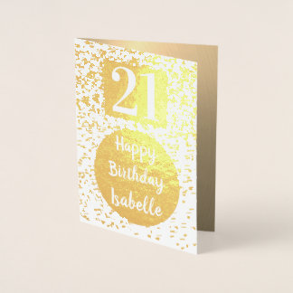 Dorée Carte Gold 21st Birthday personnalisée