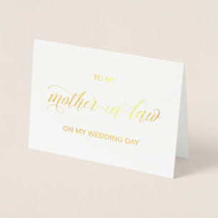 Dorée Carte Gold Foil   à ma mère le jour de mon mariage