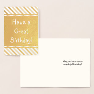 Dorée Carte Gold Foil de base "Ayez un grand anniversair