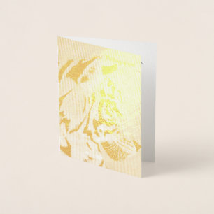 Dorée Carte Gold Foil TIGER Penser à votre texte personn