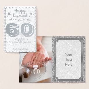 Dorée Carte grand-parents sur mesure 60e anniversaire de