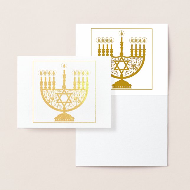 Dorée Carte HAPPY HANOUKKA Gold Foil (Affichage)