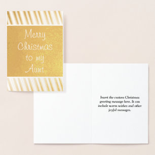 Dorée Carte "Joyeux Noël à ma tante"