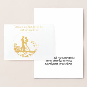 Dorée Carte mariage Aujourd'hui est le premier jour du r